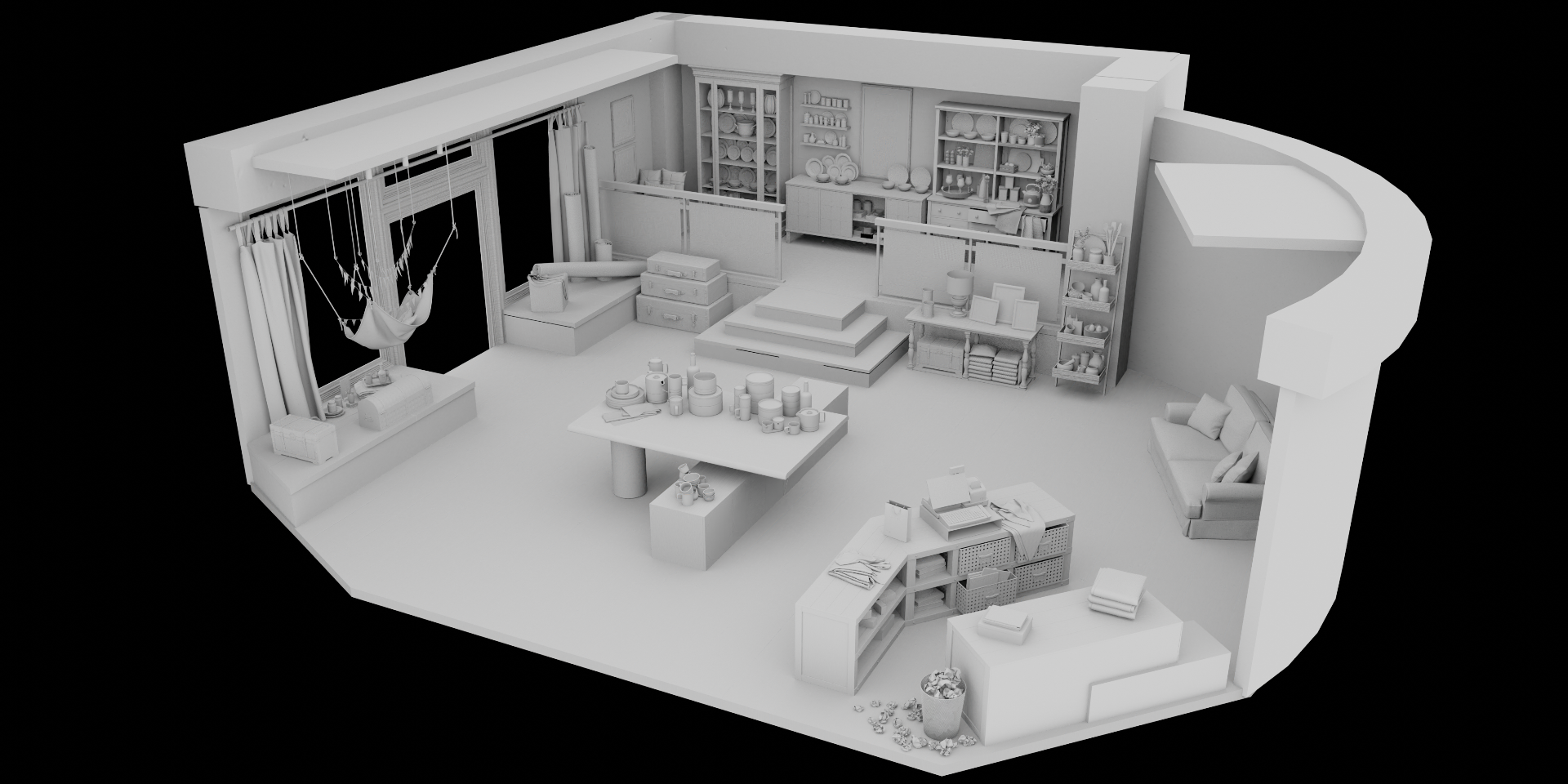 Isometric blockout pass with ambient occlusion