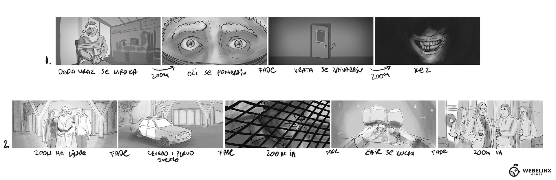 Storyboard — Santa Claus cinematic sequence
