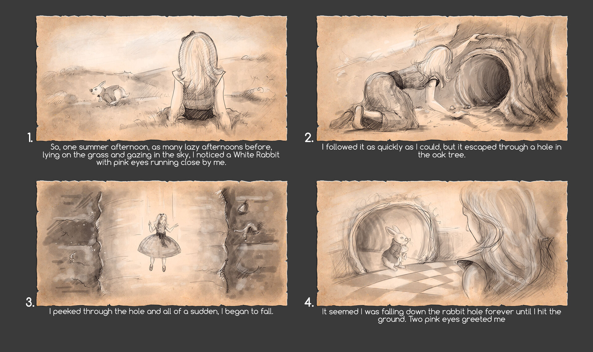 Storyboard — Alice and the white rabbit