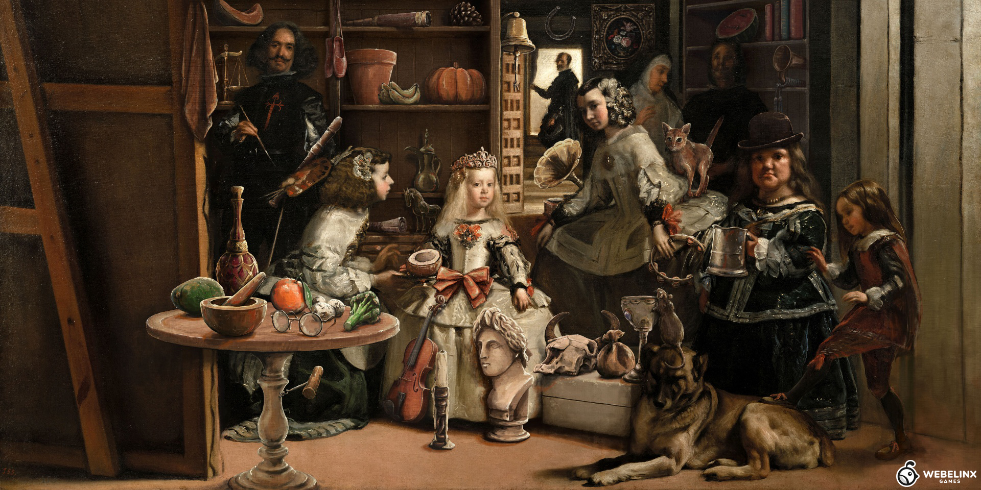 Hidden object scene — Las Meninas adaptation