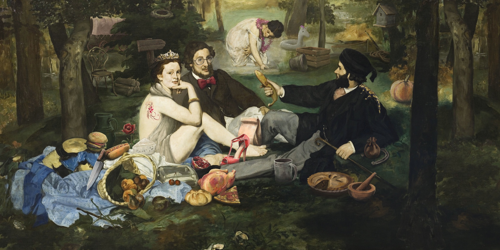 Hidden object scene — Luncheon on the Grass adaptation