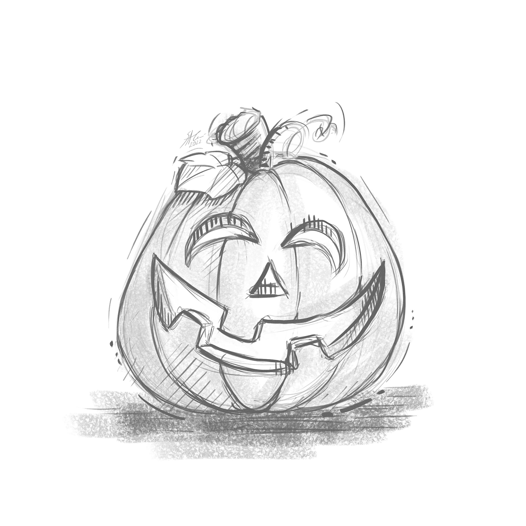Jack-o'-lantern concept sketch