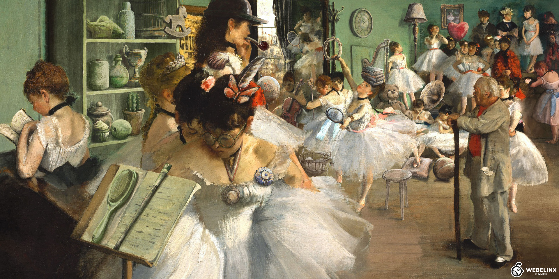 Hidden object scene — Degas dance class adaptation
