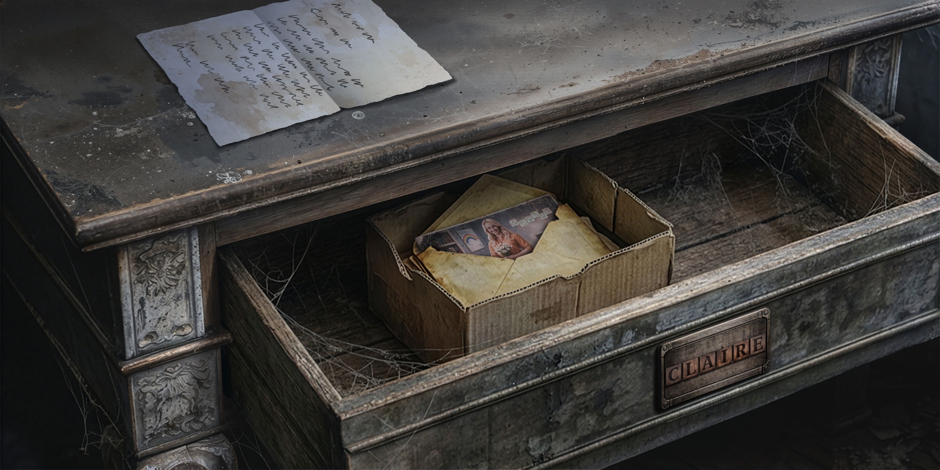 Decayed attic nursery with broken roof